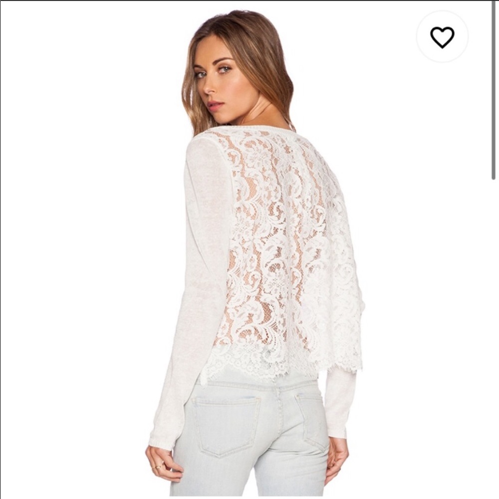 White lace back Joie sweater